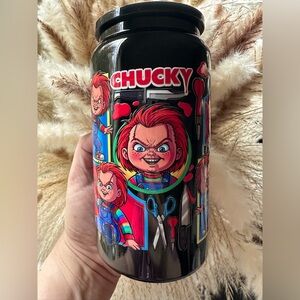 The Wild Taurus Halloween Child’s Play Chucky Black 16oz Stainless Steel Cup